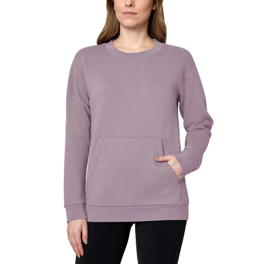 NWT Mondetta Women's Soft Brushed Fleece Kangaroo Pocket Crewneck Top Casual Act